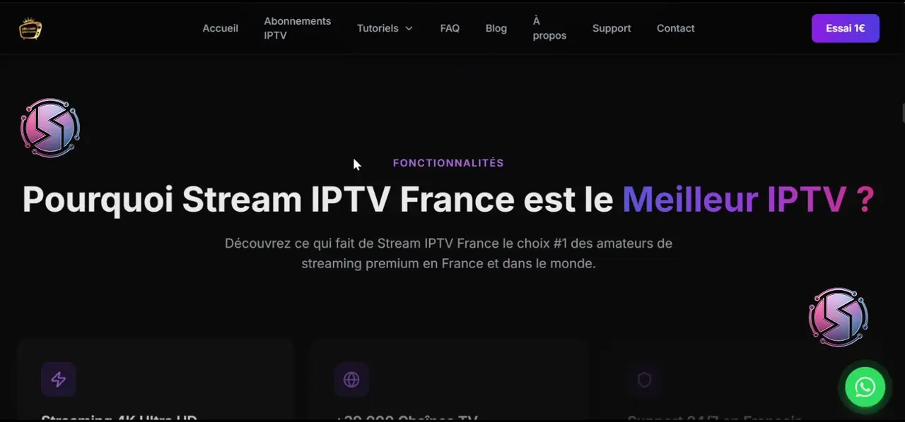 Site de streaming — Un parcours enregistré du site livré. La vidéo ne se charge qu’en arrivant ici, et se met en pause dès que vous passez à autre chose.